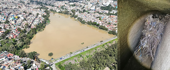 Tapón de basura en la Presa “Los Cuartos” en Naucalpan, dificulta su operación: CONAGUA