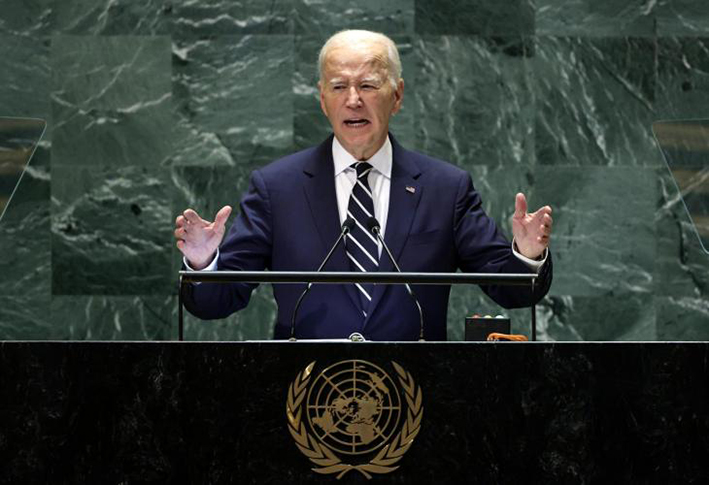 Biden se pronuncia en la ONU, por una “paz justa y duradera” en Ucrania.