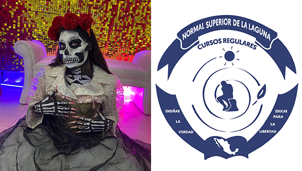 Yesenia Elías, ganadora de concurso de disfraces del “Día de Muertos”.