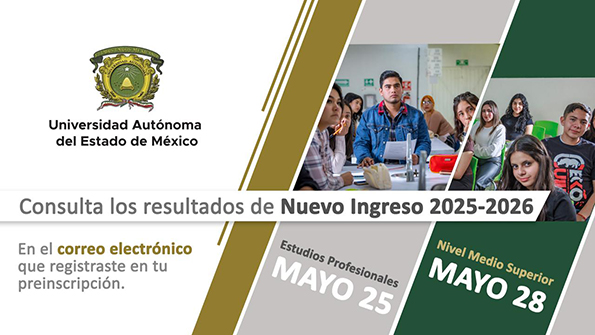 Resultados de nuevo ingreso a la UAEMéx, vía correo electrónico