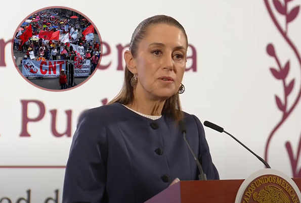 Ahora Sheinbaum defiende la investidura presidencial ante el CNTE