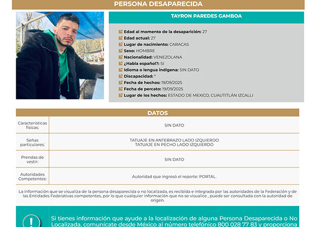 Ahora se busca a “DJ” Venezolano, desaparece en Huehuetoca Edomex