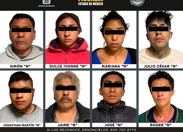 Detienen a 8 del CJNG en Tianguistenco; seis hombre y 2 mujeres
