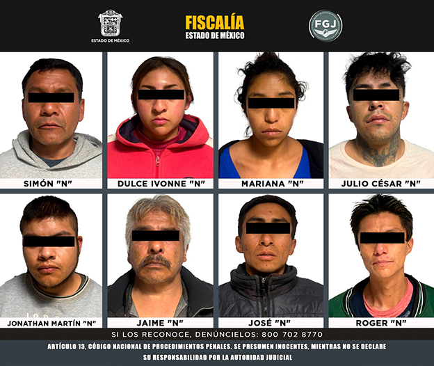 Detienen a 8 del CJNG en Tianguistenco; seis hombre y 2 mujeres