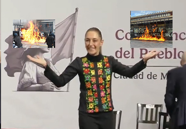 Sheinbaum evade hablar de la represión de ayer en CdMx y el Edomex