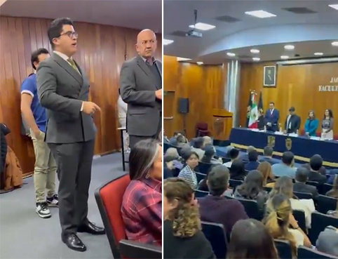 Desencanto sobre reforma judicial; estudiantes de la UNAM confrontan a ministro de la SCJN