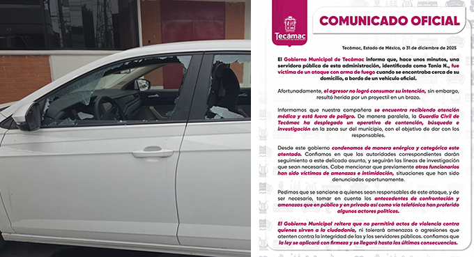 Existían amenazas previas tras ataque contra funcionaria de Tecámac