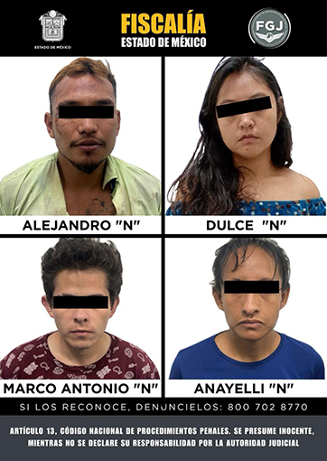 A proceso 4 homicidas extorsionadores en Naucalpan