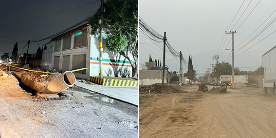 Colapsado acceso a Parque Industrial de Chalco, ante abandono de obras