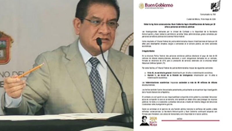Sanción millonaria e inhabilitación a ex Secretario de Seguridad del Estado de México