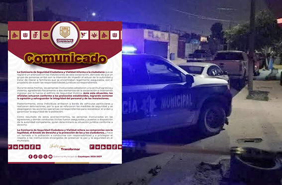 Altercado y detonaciones en Coyotepec; buscaban liberar detenidos