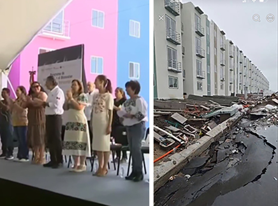 Por lluvias, se desploman “Viviendas para el Bienestar” en Veracruz
