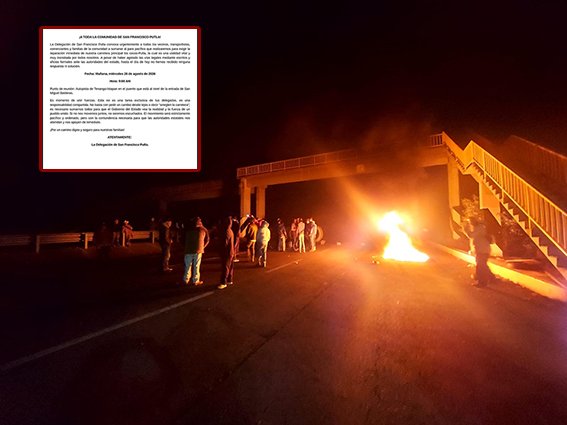 Se suma San Francisco Putla al bloqueo de la Tenango-Ixtapan